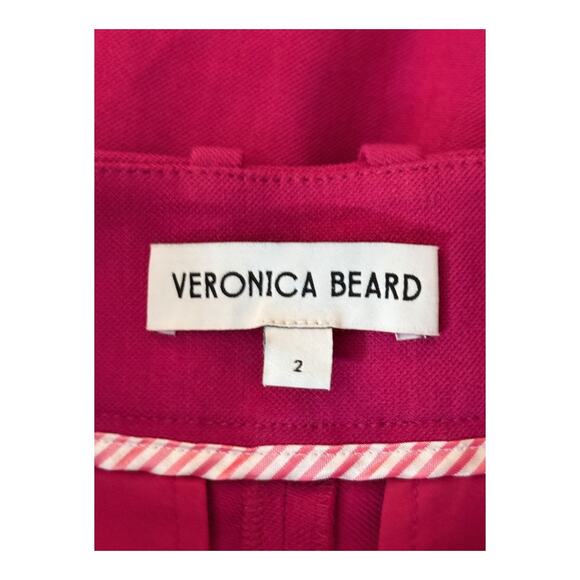 Veronica Beard shorts Noemi linen blend dark pink size 2 - Picture 3 of 6